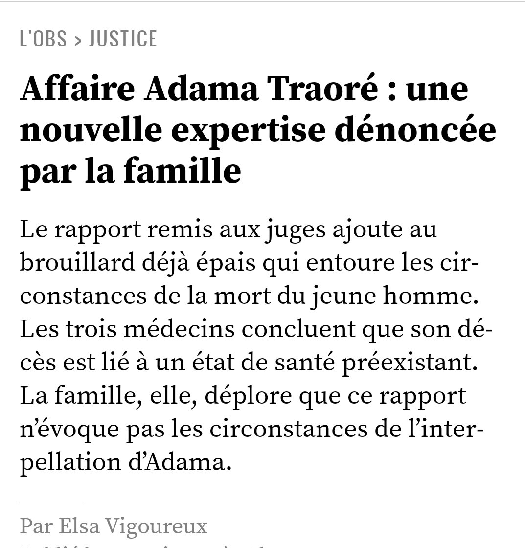 Il est surprenant de constater que leur rapport ne fait jamais mention des conditions de l’arrestation d’Adama Traoré. Les gendarmes avaient pourtant eux-mêmes expliqué avoir maintenu le jeune homme au sol, et avoué qu’il avait « pris le poids » de leurs « trois corps » réunis.