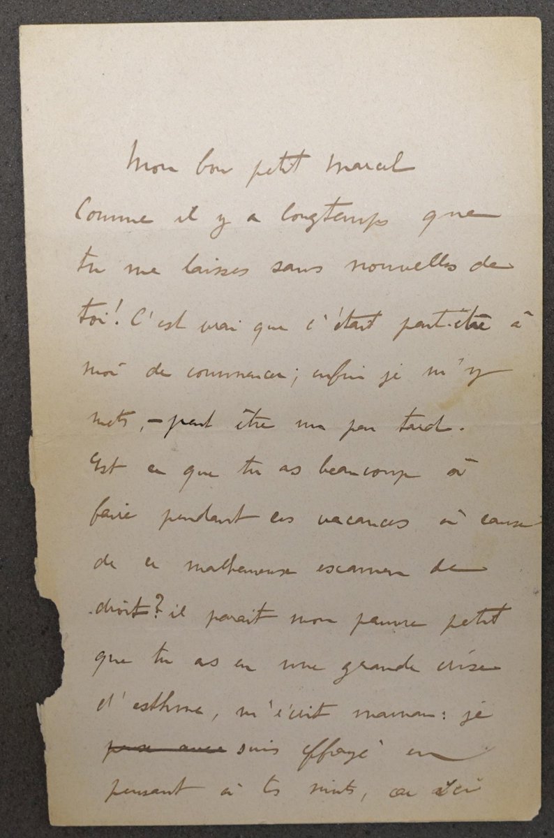 29 mai 1935 : décès du Dr Robert Proust (né le 24 mai 1873), chirurgien, gynécologue, urologue.
Après le décès de son frère, il publie les derniers volumes de la Recherche et la Correspondance générale de Marcel Proust.

Robert à Marcel [Sept. 1892]
(<a href="/IllinoisRBML/">U of Illinois RBML</a> Proust 97-1)
