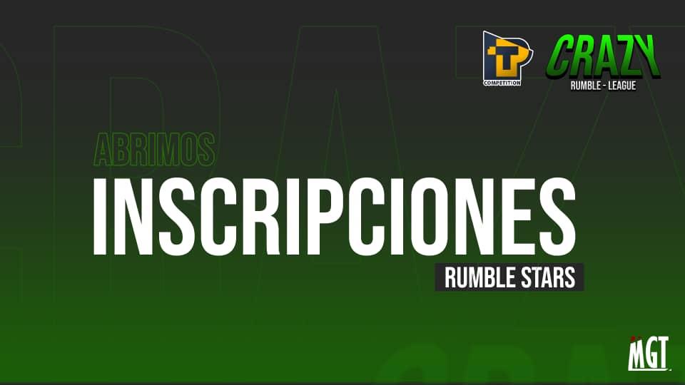 #CrazyRumble | #RumbleStars 

📢 ¡Hola comunidad Rumbler! 

Anunciamos la apertura de nuestra nueva competición. 🔥

8 Equipos batallando dentro de nuestras arenas. 😱

Con un premio de 5$ 💪

Inscripción: docs.google.com/forms/d/e/1FAI…

Patrocinado por @ProTeamsCom