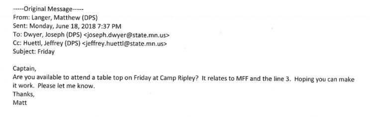 Context on state police and inter-agency compacts is key as extra forces are now tapped to pacify  #GeorgeFloyd uprising.In 2018 we proved cops from across MN were training at a military base to prepare to repress protests against the  #Line3 pipeline:  https://unicornriot.ninja/2018/minnesota-police-train-at-military-base-as-line-3-pipeline-protests-escalate/