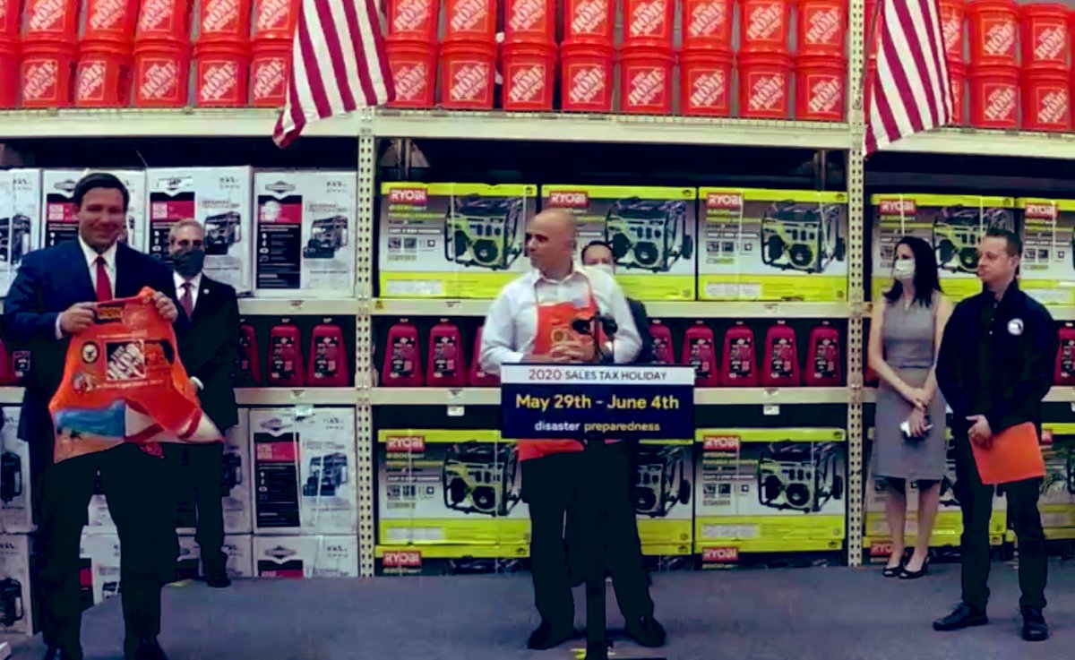 Keeping communities safe is a public-private partnership. Thanks  @GovRonDeSantis for teaming up with @JacobRobertsTHD and our Boca Raton store today to highlight disaster prep and covid response. #InThisTogether