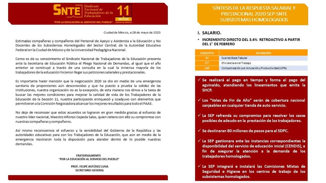 secc11cdmx's tweet photo. #SnteContigo

Información para los trabajadores de los Subsistemas Homologados del Sector Central; de la Autoridad Educativa Federal en la Ciudad de México y de la Universidad Pedagógica Nacional

#Sección11Contigo
#TodosSomosUno https://t.co/suSPDJcE4o
