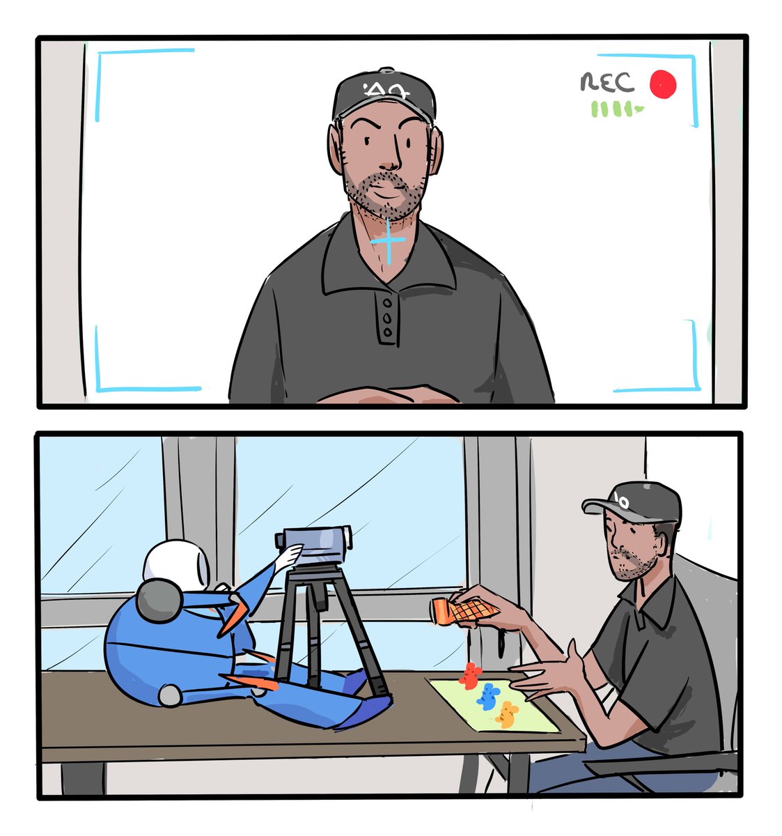 NAICobservatory's tweet photo. Greg helps out the AO team through the production of the #museoencasa series of educational videos!
.
.
.
.
.
#comics #microcomics #fun #film #education #socialdistancing https://t.co/iPpVgBGnrR