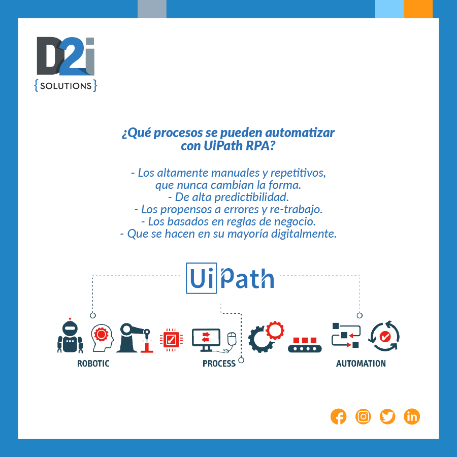 D2iSolutions's tweet photo. Aquí te dejamos algunas caracteristicas de los procesos que puedes automatizar en tu empresa utilizando #UiPath.

Consulte sobre nuestro software de #RPA haciendo click aquí: https://t.co/A6c0TtQTcq ó
déjenos sus datos de contacto escribiendo a info@d2i-solutions.com https://t.co/5Axw37Zgjf