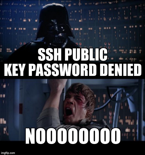 askubuntumemes's tweet image. ssh public key password denied askubuntu.com/questions/1244… #openssh #sshpass #debian