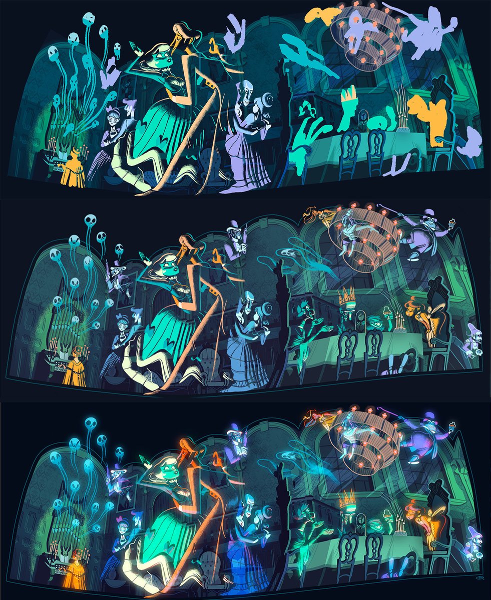 Process images for my haunted mansion piece 