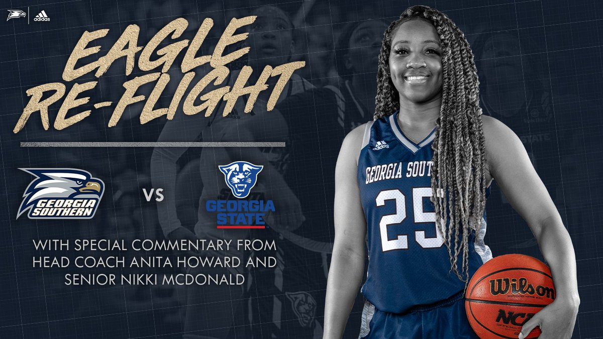 GSAthletics_WBB's tweet photo. Hear from @CoachAGHoward in two different ways tomorrow! First, she'll be on the Karl DeMasi Sports Report @KDSportsReport at 9:45 am, then tune in to https://t.co/6MWcS7uxIv at 2 pm for our Eagle Re-Flight rebroadcast of our #SouthernNotState win over the Panthers! https://t.co/9ymtBCMJuh