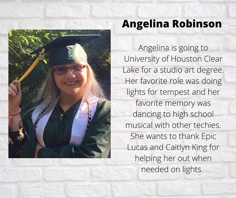 SFHSThespians's tweet photo. Today's senior spotlight is Angelina Robinson. https://t.co/kvA5ocj4sd