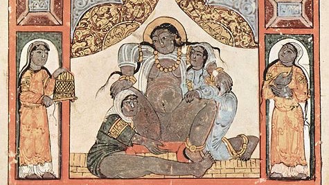 Women played important roles in health care in the classical Islamic world.A thread on female health practitioners(Illustration: BnF ms Arabe 5847, fol 122b, painted in 1237)