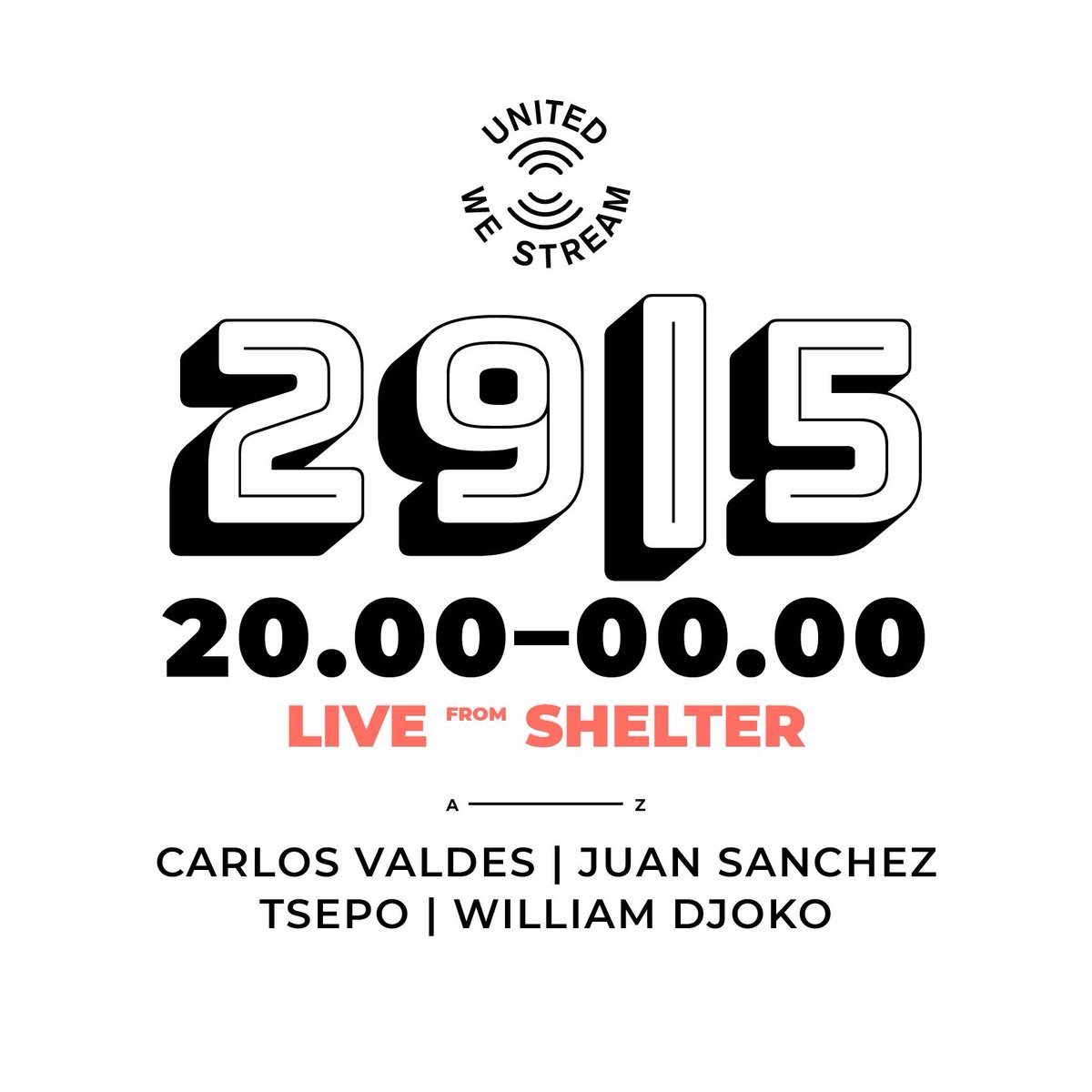 StreamAmsterdam's tweet image. Very excited for this one! Tonight United We Stream live from Shelter Amsterdam with Tsepo, William Djoko, Carlos Valdes and Juan Sanchez ✨

Tune now at unitedwestream.nl