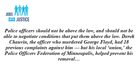 "Derek Chauvin, the officer who murdered George Floyd, had 18 previous complaints against him — but his local ‘union,’ the Police Officers Federation of Minneapolis, helped prevent his removal." 2/6