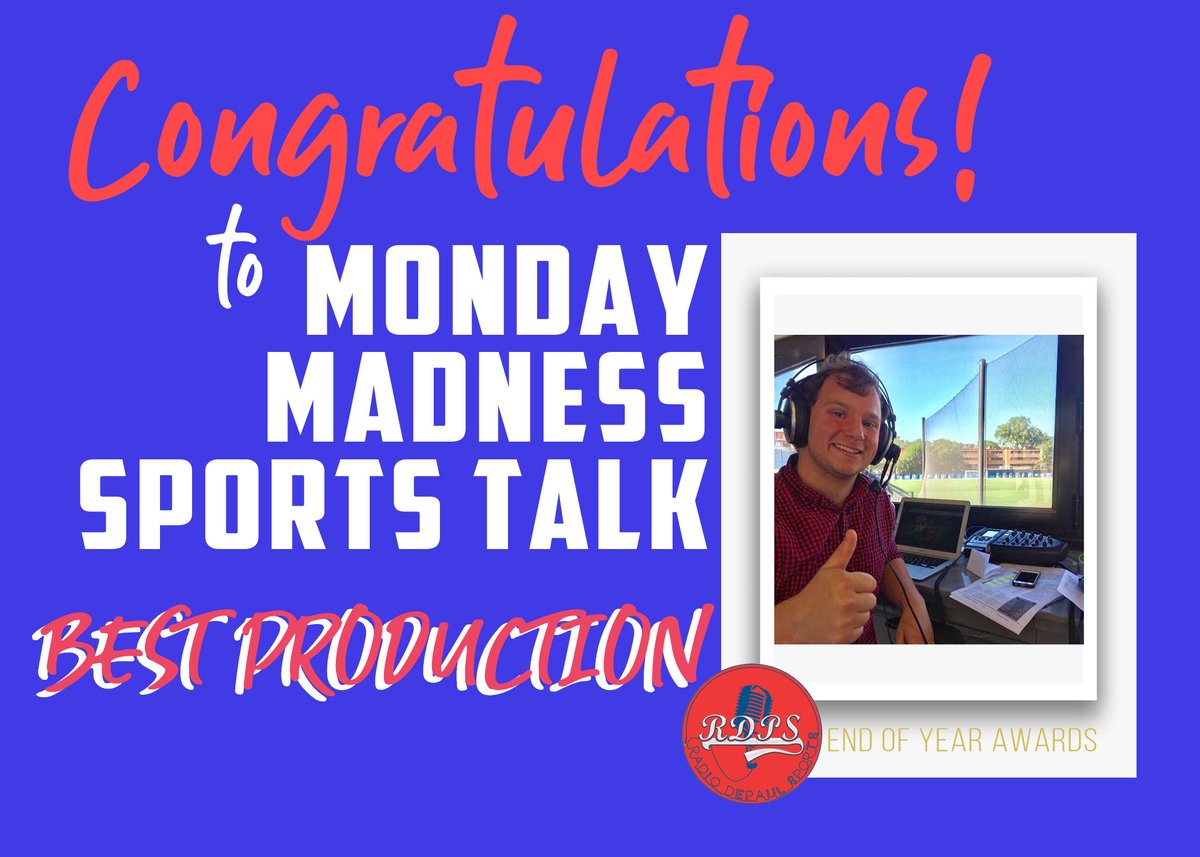 rdpsports's tweet photo. Congratulations to...
Monday Madness Sports Talk!
for Best Production

@nfesty97 https://t.co/qOfjeAVSvh