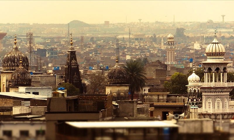 11•Bagh Sardaran Mandir as seen from Sujan Singh Haveli, Rawalpindi, Pakistan.Rawalpindi was Hindu, Sikh and Jain dominated Area of Punjab before partition.