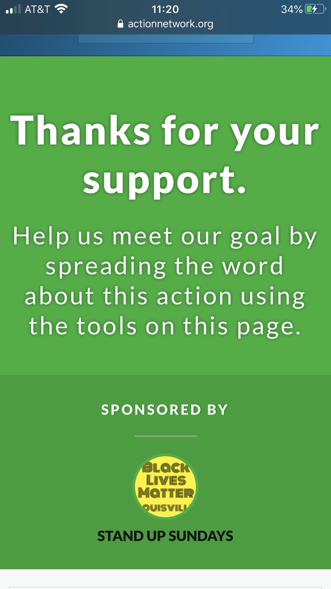 Let’s start a thread:We all want to fight injustice, even if it seems out of reach. But your support does matter!Just donated $15 to the Louisville Bail fund, match me if you can!!!Find out more on the page  @BLMLouisville Link for donations:  https://actionnetwork.org/fundraising/louisville-community-bail-fund?source=direct_link&