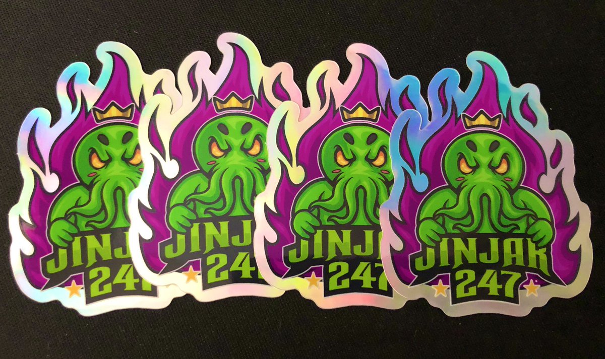 Jinjar247's tweet photo. They’re here !!! 😱

Check out these awesome holographic stickers I had made by @StickerApp 

These will be included in future giveaways and sent out as a thank you for your support.
#TeamTentacle https://t.co/xQ2YNwWZU1