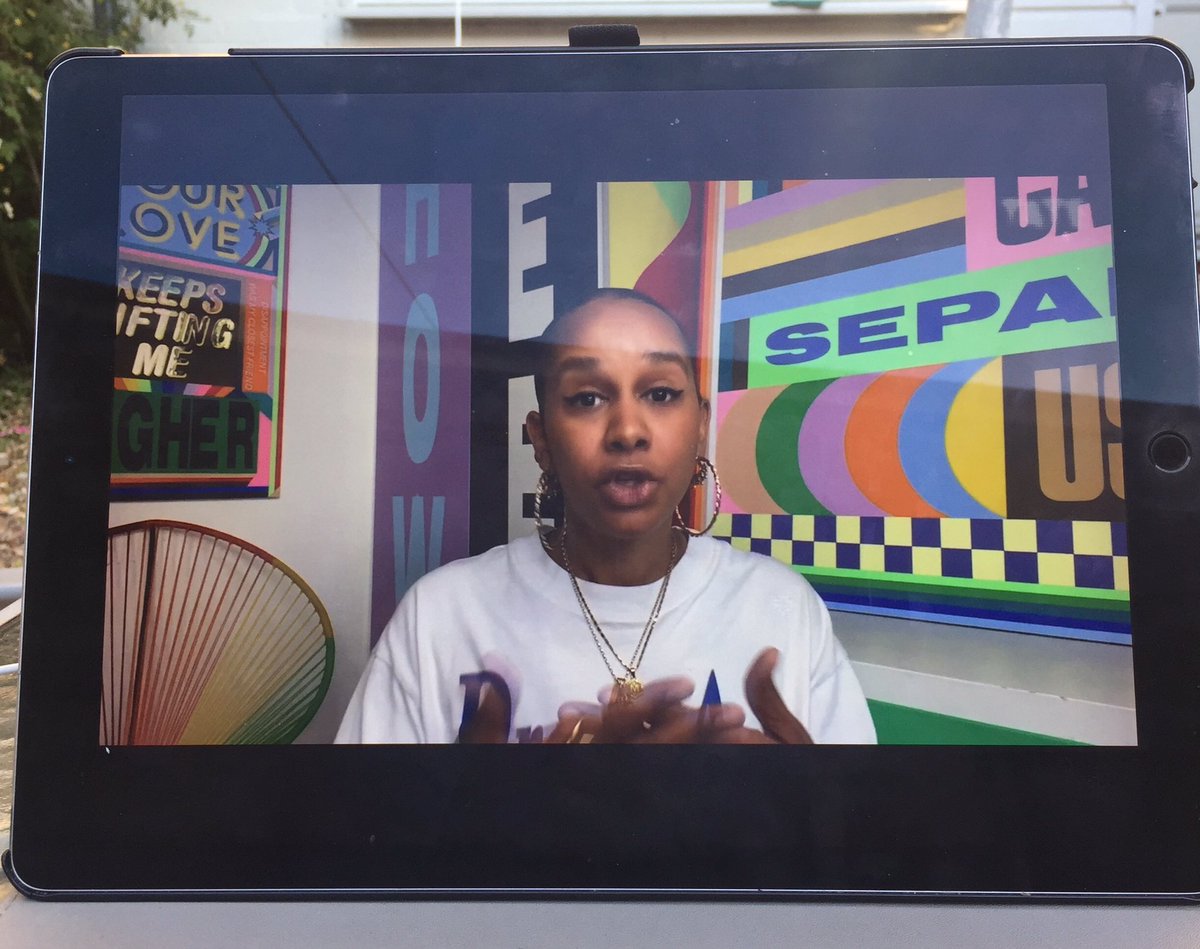 stylist_face's tweet image. Now @Tate therapeutic session of art creation with @LakwenaMaciver in her beautiful home 🤗 #TateLates #CultureinQuarantine #FridayFeeling #art #woc #StayHomeSaveLives #femaleartist #LockdownLife