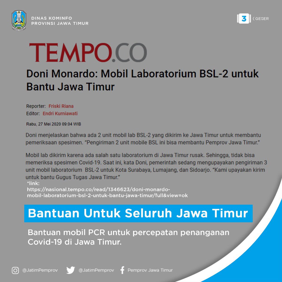 Pemprov Jawa Timur On Twitter Ketua Gugus Tugas Percepatan Pemprov Jawa Timur On Twitter Ketua Gugus Tugas Percepatan