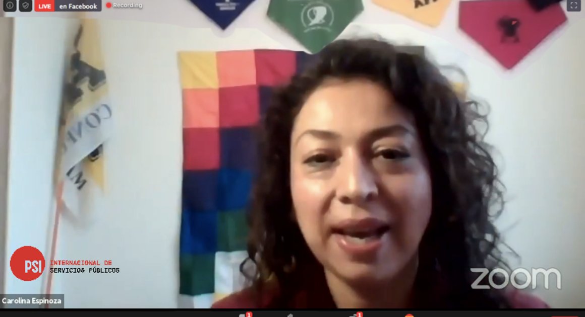 ISPinteramerica's tweet image. Dans le premier d'une série de webinaires, @caroxespinoza, titulaire du Comité mondial des femmes de l'ISP, évoque la réalité du personnel de première ligne dans le secteur de la santé - un secteur où les femmes représentent 70 % de la main-d'œuvre.
psishort.link/tib