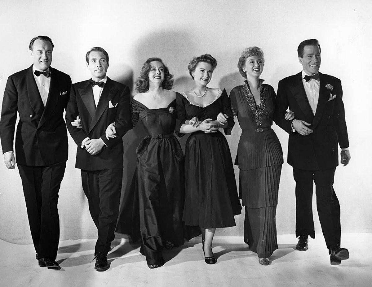 A famous photograph of the cast of All About Eve, which I presume is by the still photographer on the set, Ray Nolan. Bette Davis, Anne Baxter, George Sanders, Celeste Holm, Hugh Marlowe & Gary Merrill. What a superb ensemble!