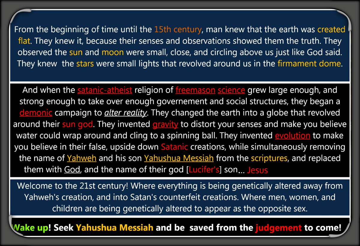 @megamind_q @GOP @realDonaldTrump @Franklin_Graham The REVELATION of Yahweh and his son Yahushua Messiah is taking place.