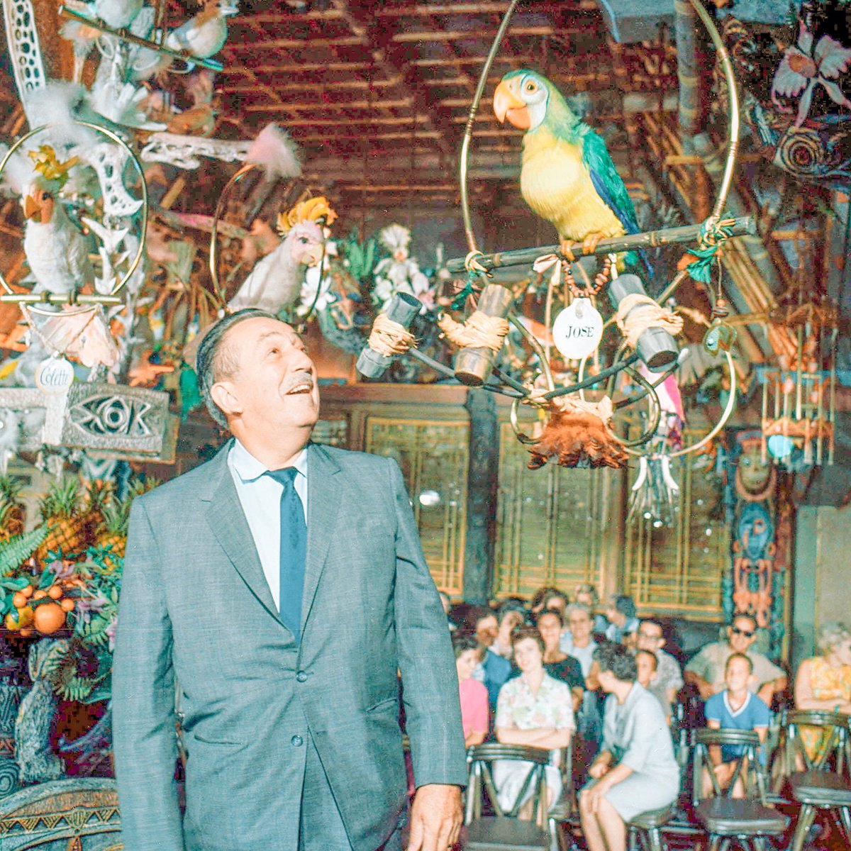 "Jose, can you believe anyone thought 'Under New Management' was a good idea?" 🤣 Walt was all about progress but Iago and 'Hot! Hot! Hot!' can't be what he meant. 😒⁣
⁣
#waltdisney #enchantedtikiroom #disneylandhistory #adventureland #worstofdisney  #DisTwitter