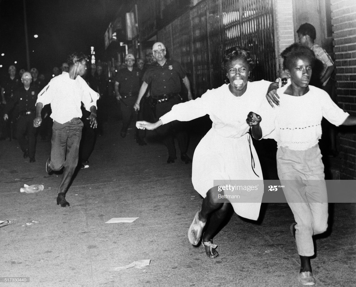 The Art of Album Covers .Two terrified African American girls flee police officers during a race riot in the Bedford-Stuyvesant neighborhood of Brooklyn. This is the second night of the riot, which began in Harlem, 1964..Used by The Roots on Things Fall Apart, released 1999