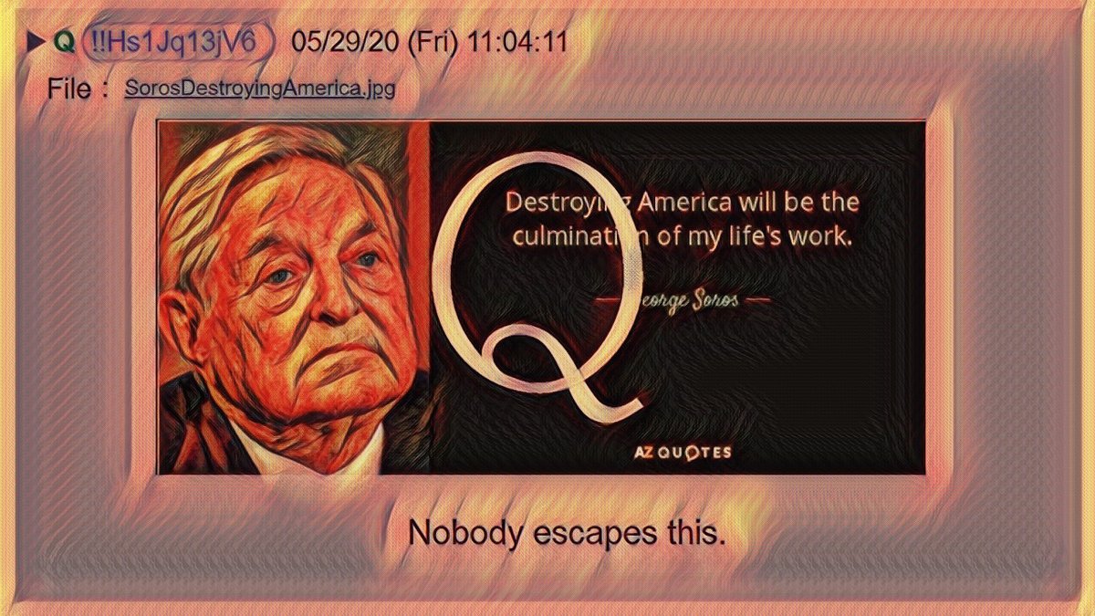 1) This is my  #Qanon thread for May 29, 2020Q posts can be found here: https://qanon.news/Q  https://qalerts.app/  My Theme: Nobody Escapes This