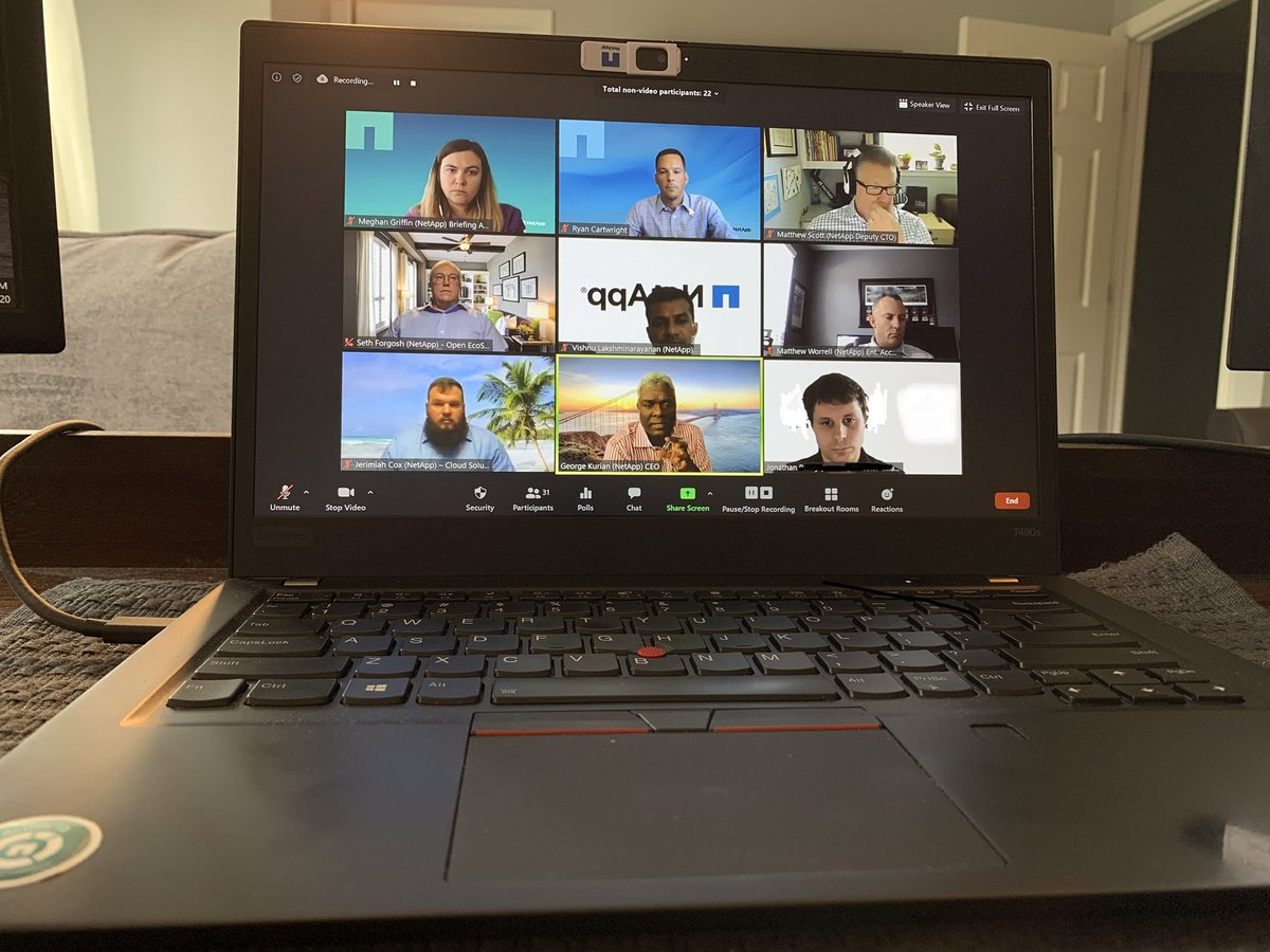 RunnerRyan11's tweet image. Amazing #Vritual #NetAppDVC today with a global investment company. 31 attendees! Thank you @NetAppCEO George Kurian for joining and providing some great insight and future planning for a successful outcome #DataDriven #NetApp