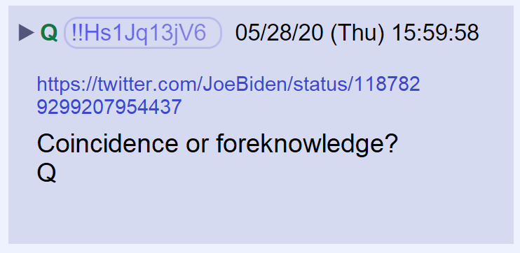 3) Joe's response begs the question—did he know the pandemic was coming? https://twitter.com/JoeBiden/status/1187829299207954437