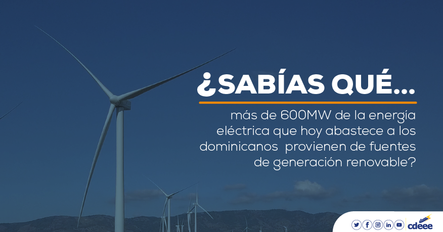 CDEEE_RD's tweet photo. ¿Sabías que más de 600MW de la energía eléctrica que hoy abastece a los dominicanos que permanecen en casa provienen de fuentes de generación renovable? #CDEEERenovable https://t.co/Mur8ujB2bh