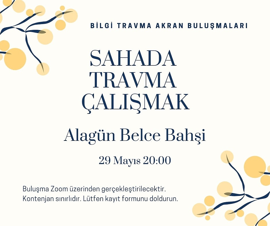 travmaveafet's tweet photo. Akran Buluşmalarında bu akşam “Sahada Travma Çalışmak” hakkında konuştuk. Değerli paylaşımları için Alagün Belce Bahşi’ye ve tüm katılımcılarımıza çok teşekkür ederiz. Haziran buluşmamızda yeniden bir araya gelmek dileğiyle...
#bilgitravma #akranbuluşmaları https://t.co/iH83ZPn9zz