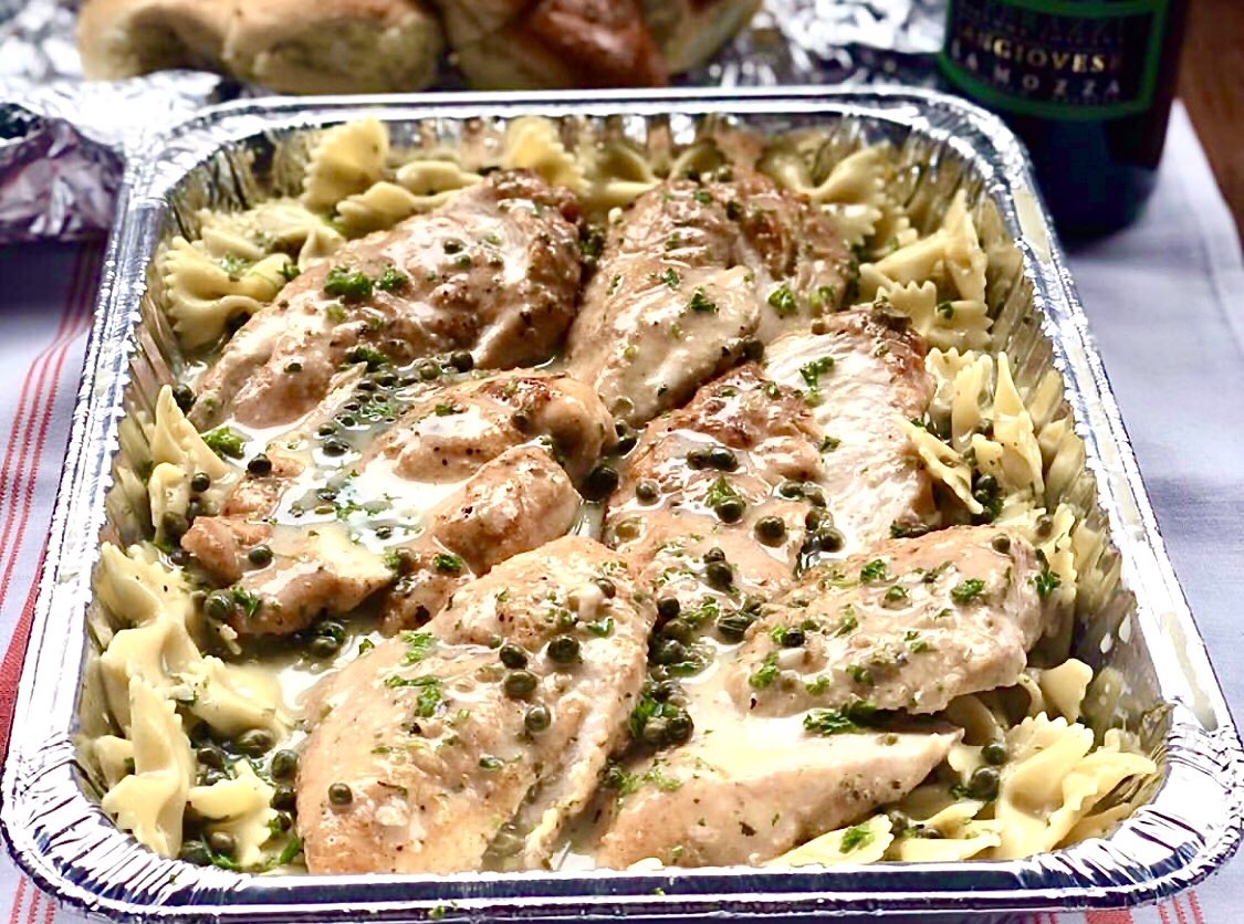 Friday FLASH. Act fast, this Chicken Picatta wont last long! Feeds 4-6 and can be ordered online or by phone. $40 to feed the family.
