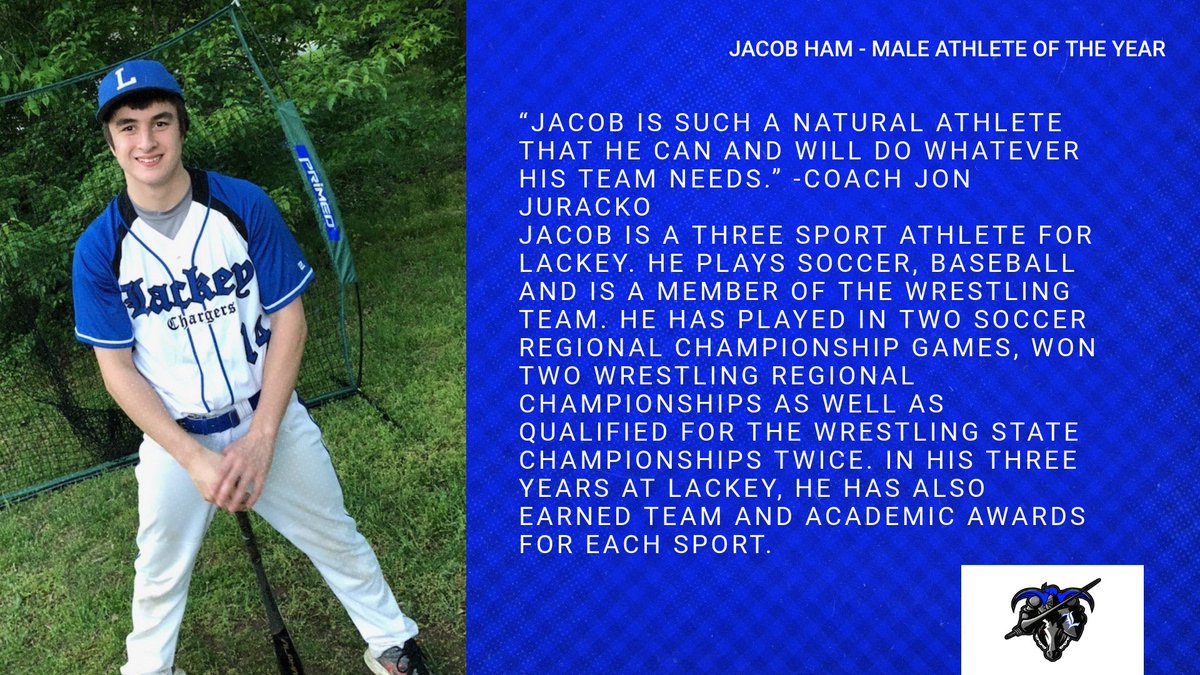 Congratulations to the Class of 2020's Male Athlete of the Year, Jacob Ham!