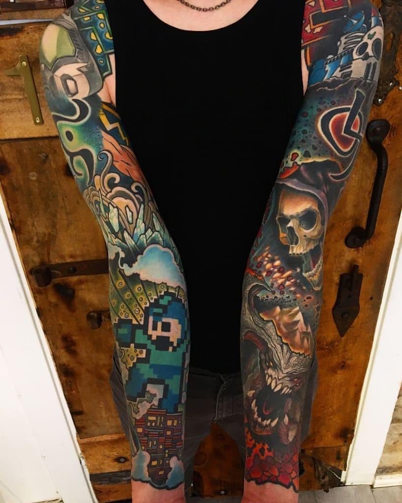Niklas Astrand My Old Friend Jorgen Has After Many Years Finally Finished His Full Sleeve Tattoos He Took All His Favorites And Put The Good Guys On The Right Arm
