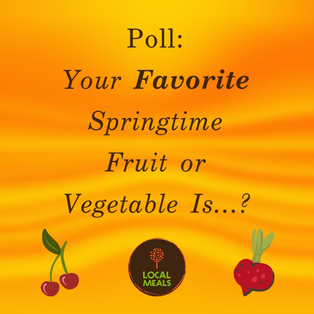 LocalMealsOrg's tweet image. We want to know!
What's your favorite fruit and/or vegetable of Spring?
☀️ localmeals.org ☀️

#LocalMeals #LocalProduce #SpringHarvest #InstagoodBaltimore #LocalFarming #HealthyFood #EatInSeason #SupportLocal #LocalInBaltimore