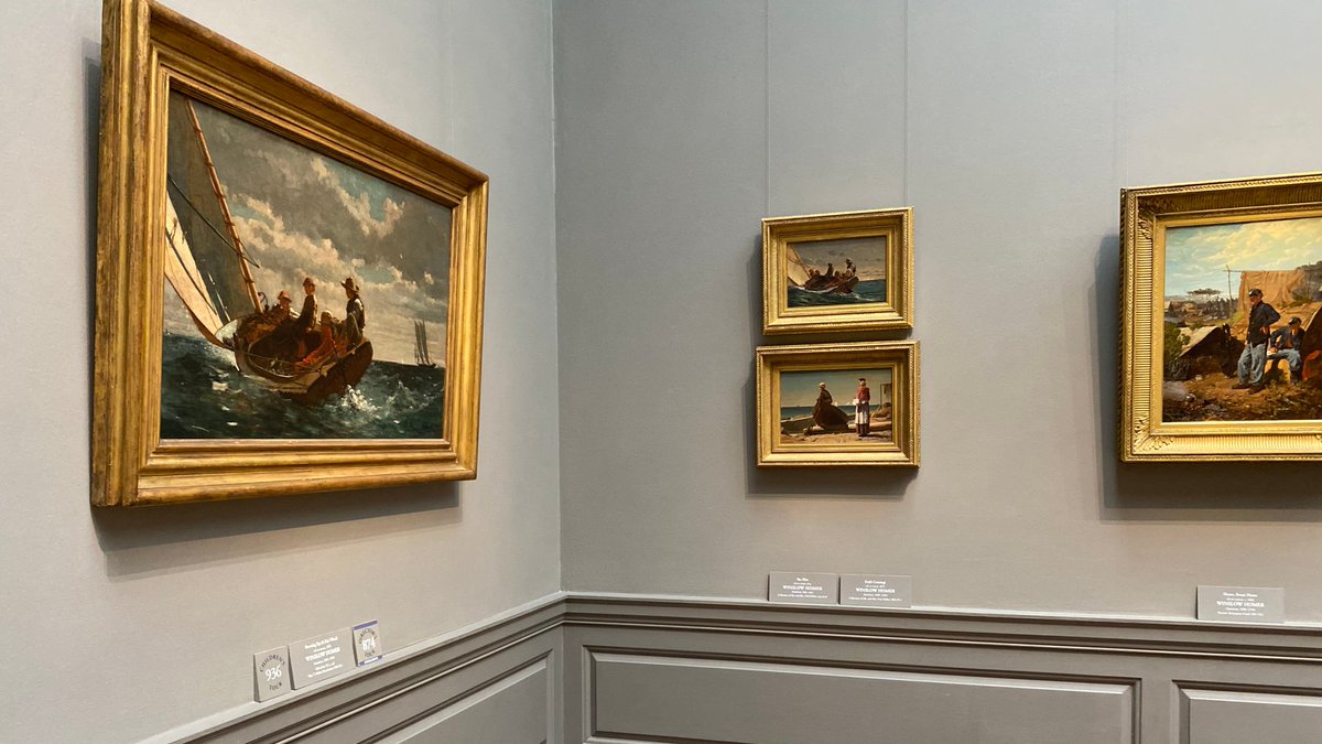While we hope our daily tours have offered you some respite during these difficult times, today our whole tour will be a #MuseumMomentofZen. 

We’ll take a mindful moment with the painting on the left—Winslow Homer’s “Breezing Up (A Fair Wind)” (1873-1876). #MuseumFromHome