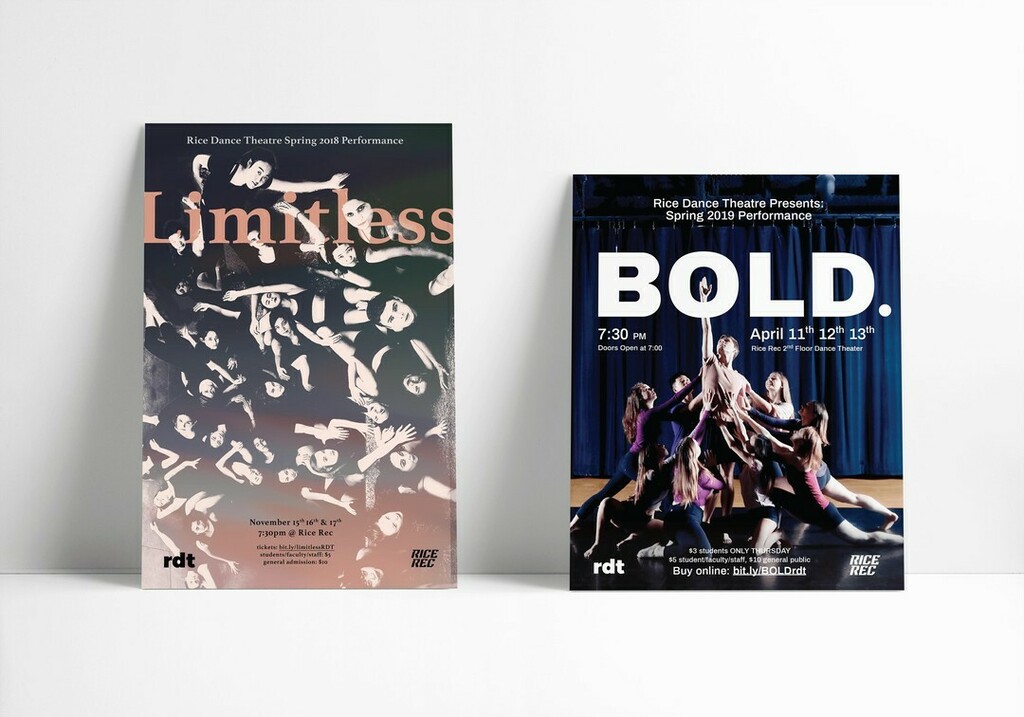 MorandomDesign's tweet image. Two years of Rice Dance Theater poster designs instagr.am/p/CAyGJFJl_cq/