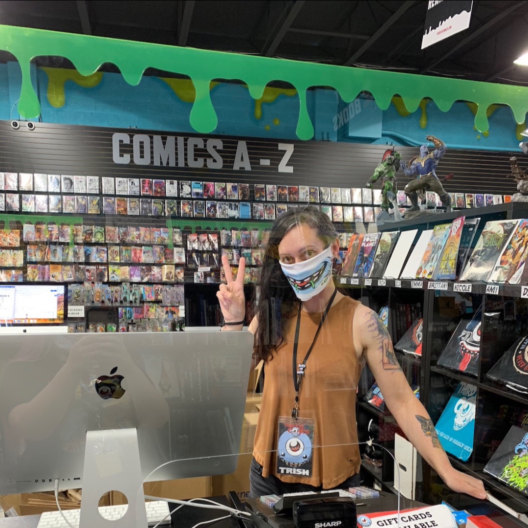 thirdeyecomics's tweet photo. We're open for in-store shopping, and we've been adding tons of ways to help you Shop Safe, like these nifty Third Eye Sneeze-Guards!!! #comics #comicbooks #comiccollector #comiccollectors #funisessential https://t.co/BovI8ANyIX