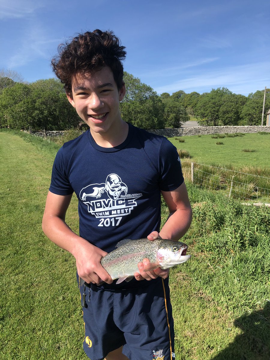 ntwigg's tweet photo. And heβs finally off the mark in the angling olympics. 8 - 1 and only two days of half term left. @Hart_Sedbergh #brainsbeatsbrawn #olddogsinfront #lockdownlid #sedberghathome https://t.co/bHuPJ1DcbZ