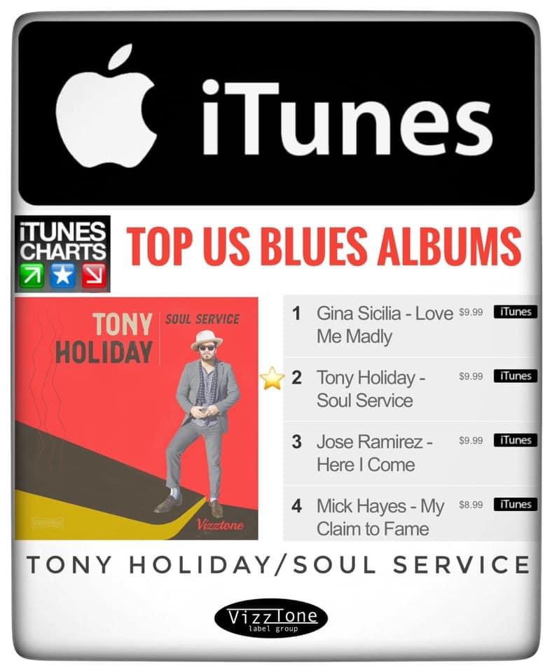 🎉Congratulations to Tony Holiday and his new release SOUL SERVICE debuts at #2 on the iTunes “Top US Blues Album” chart!
📀🎧 Grab your copy: ffm.to/soulservice

#TonyHoliday <a href="/tonyholidayband/">Tony Holiday</a> <a href="/iTunes/">iTunes</a>  #vizztone  #BratGirlMedia <a href="/BluesBrat/">BratGirlmedia</a>