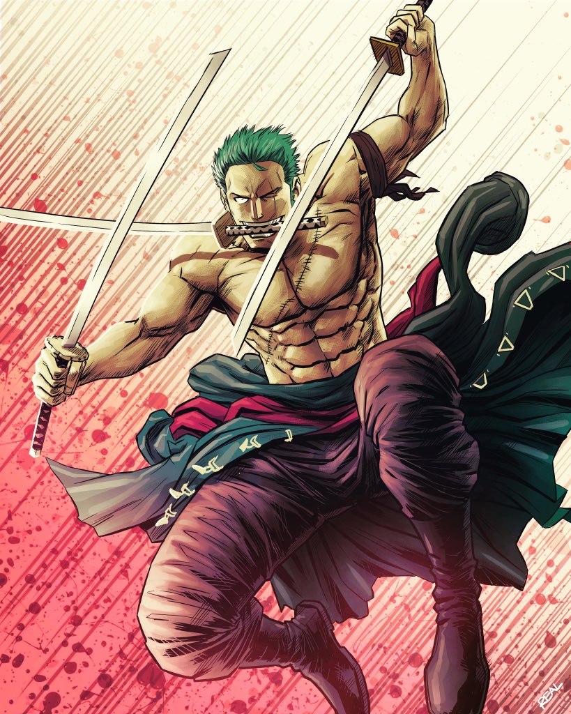 One Piece Roronoa Zoro Anime Art Art & Collectibles Acrylic etna.com.pe