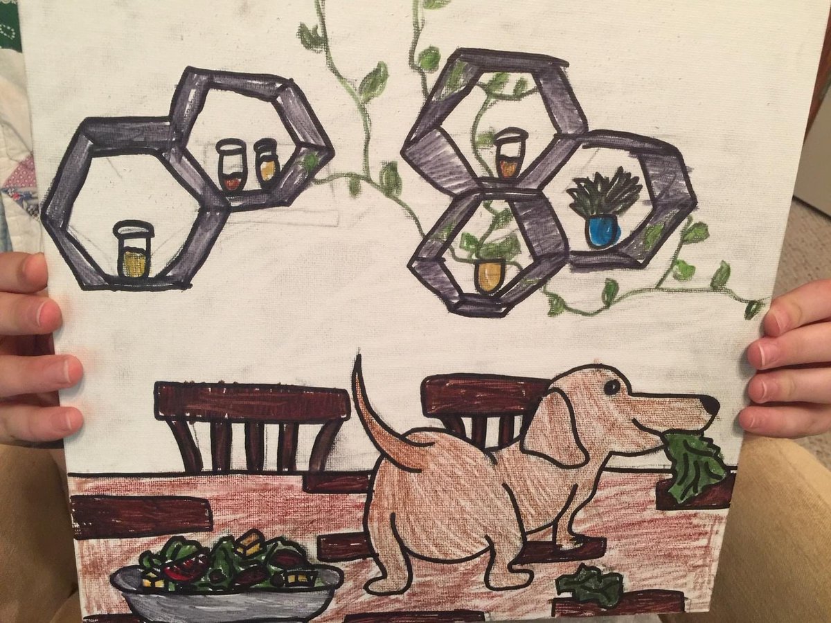 Yay!!! Rosie won $100 in the Columbia Center for Urban Agricultre artwork challenge! She won for the theme of “salad”. This week’s theme is “insects”. #shepardshines    facebook.com/events/5977952…