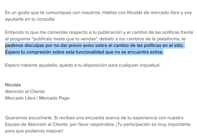 ignacioroman's tweet photo. La cosa funciona así: Vos contratas para publicar en @ML_Ayuda (MercadoLibre). Ellos te dicen que si pagas, tenes el beneficio de republicar en forma ilimitada hasta que vendas tu artículo. 1 mes después de haber pagado, deciden cambiar las políticas del sitio (SIGUE HILO) https://t.co/8cyy3AqWvn