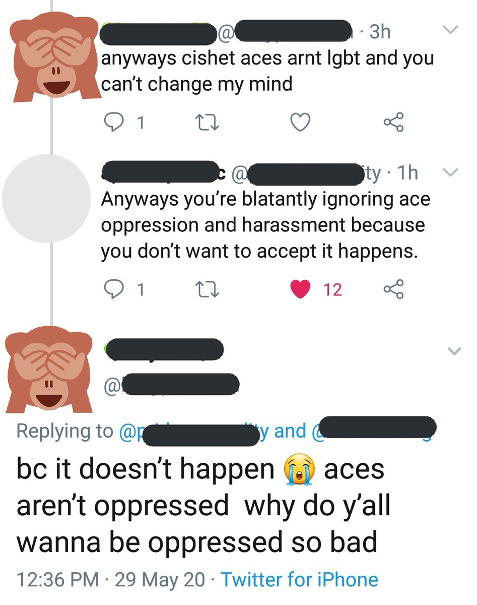 "Because it doesn't happen!"KW: "just wanna be oppressed" "aphobic and proud"