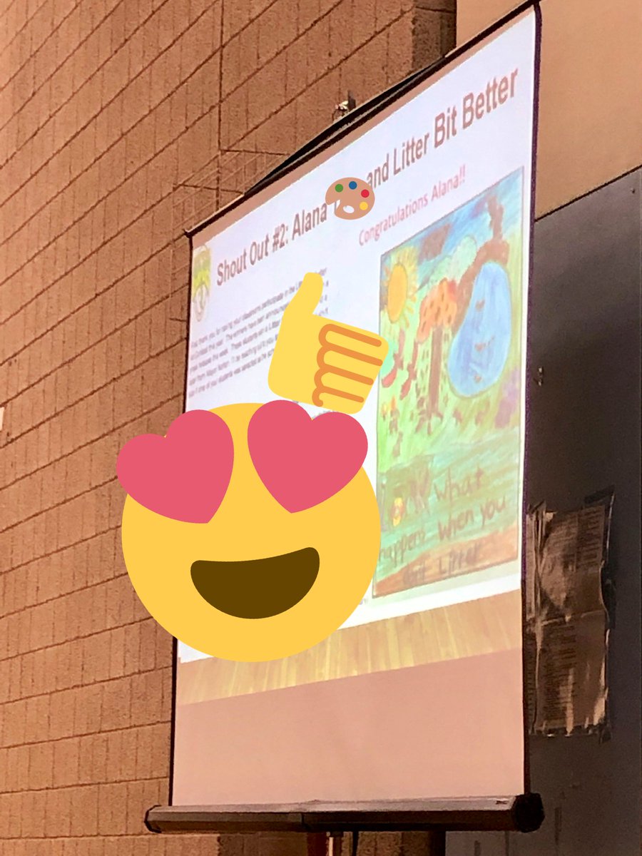 MrsMillerRPS's tweet photo. Proud of this girl for entering her artwork in the #LitterBitBetter contest and winning a spot in the calendar with her drawing! 🏆 She was recognized for her 🎨 at our whole school assembly. Alana is a talented gator 🐊 with a bright future! 😎 #GageGators https://t.co/t8w6Or48n8