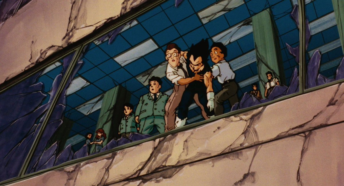 Vegeta saving people and then being helped by them, is one of the best moments in the Dragon Ball movies.