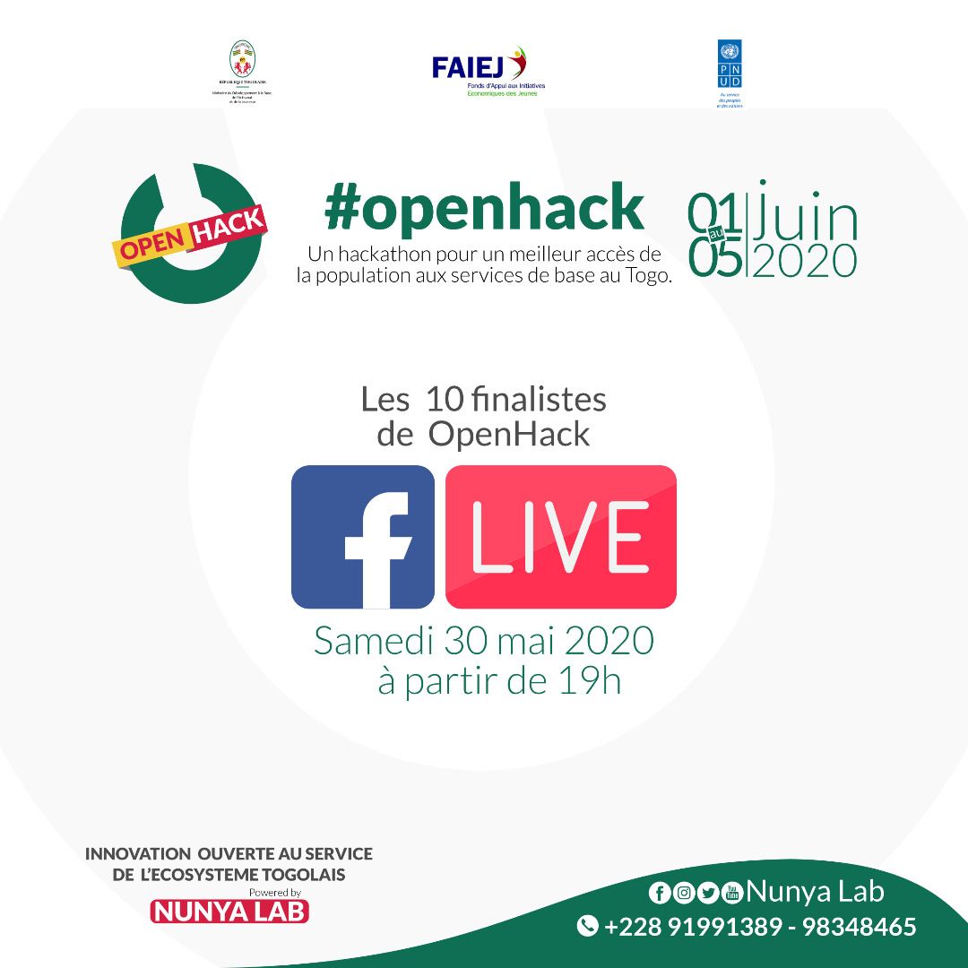 NunyaLab's tweet photo. Vous n'allez pas vivre le suspense trop longtemps.
Soyez connectés demain samedi. Nous vous ferrons connaître les 10 projets finalistes pour #OpenHack 
Rendez-vous à partir de 19h sur  notre page facebook 

#OpenHack #PNUD #FAIEJ #MDBAJ https://t.co/KLkpvfoch7