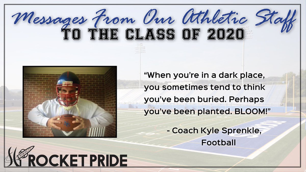 To wrap up our week of graduation for the Class of 2020 a few words from our football head coach, Kyle Sprenkle! #RocketStrong