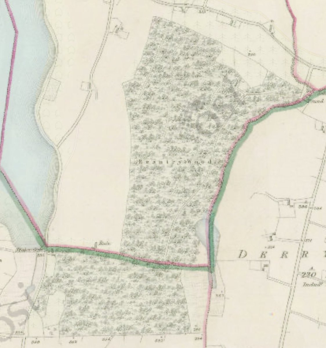 by 1830 the biggest remaining chunk was Brantry (Braintree) Wood, which clocked in at about 100acres. this was probably an oakwood