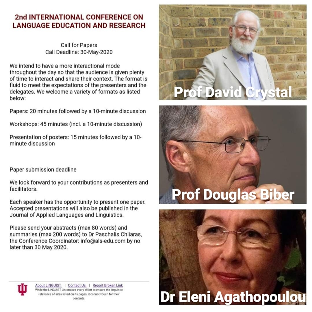 ConferenceLer's tweet photo. THE EVENT OF THE YEAR!!

➡️2nd INTERNATIONAL CONFERENCE ON LANGUAGE EDUCATION AND RESEARCH in Athens on October 3rd and 4th, 2020 #LERC2020
☑️CALL FOR PAPERS
Submission deadline: 30 May 2020
🔴Submitted paper proposals so far from
🔸4 continents
🔸14 countries
🔸30 institutions https://t.co/ZGYGdhLm74